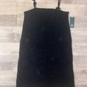 Wild Fable Black Crochet Swim Coverup Mini Dress Size M